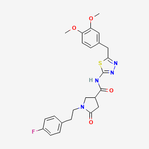 N-[5-(3,4-dimethoxybenzyl)-1,3,4-thiadiazol-2-yl]-1-[2-(4-fluorophenyl)ethyl]-5-oxopyrrolidine-3-carboxamide