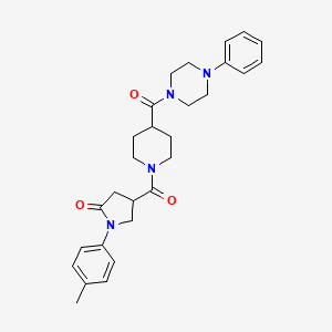 molecular formula C28H34N4O3 B11171769 1-(4-Methylphenyl)-4-({4-[(4-phenylpiperazin-1-yl)carbonyl]piperidin-1-yl}carbonyl)pyrrolidin-2-one 