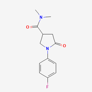 molecular formula C13H15FN2O2 B11171799 1-(4-fluorophenyl)-N,N-dimethyl-5-oxopyrrolidine-3-carboxamide 