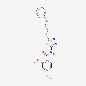 2-methoxy-4-(methylsulfanyl)-N-[5-(3-phenoxypropyl)-1,3,4-thiadiazol-2-yl]benzamide