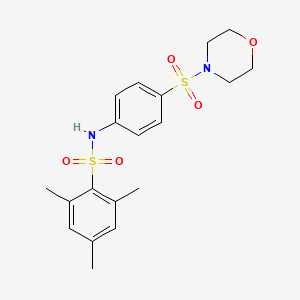 molecular formula C19H24N2O5S2 B11171856 2,4,6-trimethyl-N-[4-(morpholin-4-ylsulfonyl)phenyl]benzenesulfonamide 