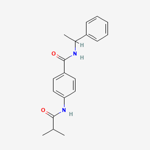 4-[(2-methylpropanoyl)amino]-N-(1-phenylethyl)benzamide