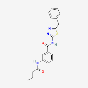 molecular formula C20H20N4O2S B11171875 N-(5-benzyl-1,3,4-thiadiazol-2-yl)-3-(butanoylamino)benzamide 