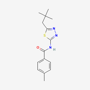 N-[5-(2,2-dimethylpropyl)-1,3,4-thiadiazol-2-yl]-4-methylbenzamide