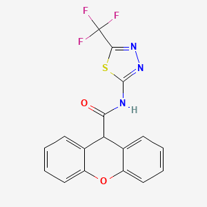 molecular formula C17H10F3N3O2S B11171960 N-[5-(trifluoromethyl)-1,3,4-thiadiazol-2-yl]-9H-xanthene-9-carboxamide 