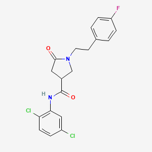 molecular formula C19H17Cl2FN2O2 B11171995 N-(2,5-dichlorophenyl)-1-[2-(4-fluorophenyl)ethyl]-5-oxopyrrolidine-3-carboxamide 