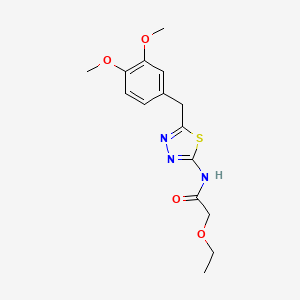 molecular formula C15H19N3O4S B11172022 N-[5-(3,4-Dimethoxy-benzyl)-[1,3,4]thiadiazol-2-yl]-2-ethoxy-acetamide 