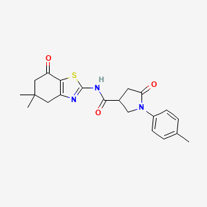 N-(5,5-dimethyl-7-oxo-4,5,6,7-tetrahydro-1,3-benzothiazol-2-yl)-1-(4-methylphenyl)-5-oxopyrrolidine-3-carboxamide