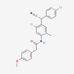 N-{5-chloro-4-[(4-chlorophenyl)(cyano)methyl]-2-methylphenyl}-2-(4-methoxyphenyl)acetamide