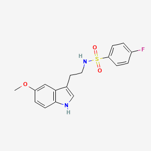 molecular formula C17H17FN2O3S B11172085 4-fluoro-N-[2-(5-methoxy-1H-indol-3-yl)ethyl]benzenesulfonamide 