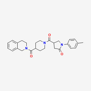 molecular formula C27H31N3O3 B11172128 4-{[4-(3,4-dihydroisoquinolin-2(1H)-ylcarbonyl)piperidin-1-yl]carbonyl}-1-(4-methylphenyl)pyrrolidin-2-one 