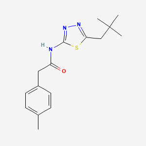 N-[5-(2,2-dimethylpropyl)-1,3,4-thiadiazol-2-yl]-2-(4-methylphenyl)acetamide