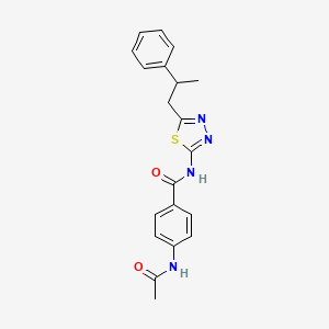 4-(acetylamino)-N-[5-(2-phenylpropyl)-1,3,4-thiadiazol-2-yl]benzamide