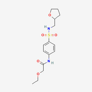 molecular formula C15H22N2O5S B11172158 2-ethoxy-N-{4-[(tetrahydrofuran-2-ylmethyl)sulfamoyl]phenyl}acetamide 