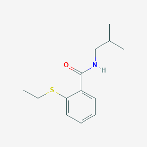 molecular formula C13H19NOS B11172184 2-(ethylsulfanyl)-N-(2-methylpropyl)benzamide 