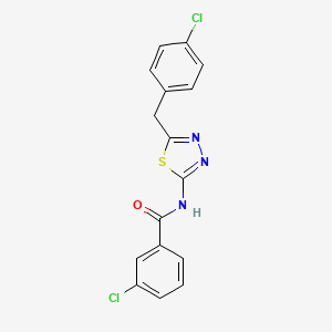 molecular formula C16H11Cl2N3OS B11172247 3-chloro-N-[5-(4-chlorobenzyl)-1,3,4-thiadiazol-2-yl]benzamide 