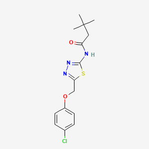 N-{5-[(4-chlorophenoxy)methyl]-1,3,4-thiadiazol-2-yl}-3,3-dimethylbutanamide