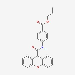 molecular formula C24H21NO4 B11172279 Propyl 4-(9H-xanthene-9-amido)benzoate 