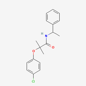 molecular formula C18H20ClNO2 B11172282 2-(4-chlorophenoxy)-2-methyl-N-(1-phenylethyl)propanamide CAS No. 61439-07-4