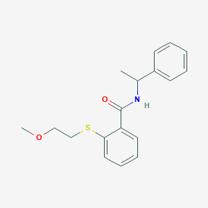 2-[(2-methoxyethyl)sulfanyl]-N-(1-phenylethyl)benzamide