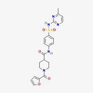 1-(furan-2-ylcarbonyl)-N-{4-[(4-methylpyrimidin-2-yl)sulfamoyl]phenyl}piperidine-4-carboxamide