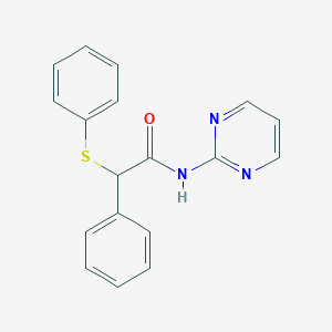 molecular formula C18H15N3OS B11172361 2-phenyl-2-(phenylsulfanyl)-N-(pyrimidin-2-yl)acetamide 