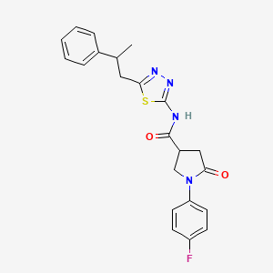 1-(4-fluorophenyl)-5-oxo-N-[5-(2-phenylpropyl)-1,3,4-thiadiazol-2-yl]pyrrolidine-3-carboxamide