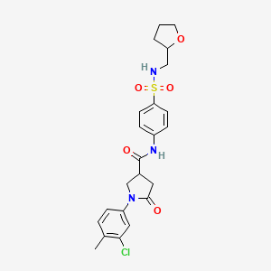 1-(3-chloro-4-methylphenyl)-5-oxo-N-{4-[(tetrahydrofuran-2-ylmethyl)sulfamoyl]phenyl}pyrrolidine-3-carboxamide