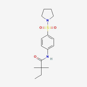 molecular formula C16H24N2O3S B11172405 2,2-dimethyl-N-[4-(pyrrolidin-1-ylsulfonyl)phenyl]butanamide 