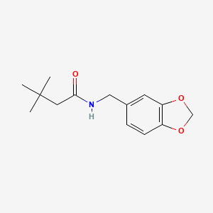 molecular formula C14H19NO3 B11172415 N-(1,3-benzodioxol-5-ylmethyl)-3,3-dimethylbutanamide 