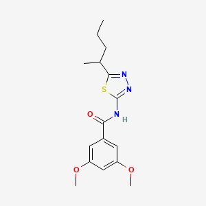 3,5-dimethoxy-N-[5-(pentan-2-yl)-1,3,4-thiadiazol-2-yl]benzamide