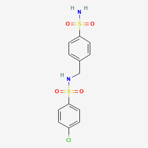 molecular formula C13H13ClN2O4S2 B11172536 4-({[(4-Chlorophenyl)sulfonyl]amino}methyl)benzenesulfonamide 