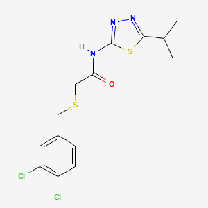 2-[(3,4-dichlorobenzyl)sulfanyl]-N-[5-(propan-2-yl)-1,3,4-thiadiazol-2-yl]acetamide