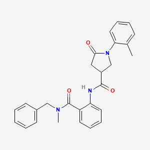 molecular formula C27H27N3O3 B11172555 N-{2-[benzyl(methyl)carbamoyl]phenyl}-1-(2-methylphenyl)-5-oxopyrrolidine-3-carboxamide 