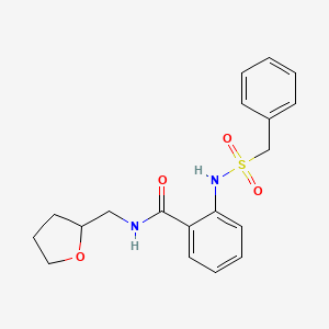 molecular formula C19H22N2O4S B11172565 2-[(benzylsulfonyl)amino]-N-(tetrahydrofuran-2-ylmethyl)benzamide 