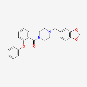 molecular formula C25H24N2O4 B11172594 1-[(2H-1,3-Benzodioxol-5-YL)methyl]-4-(2-phenoxybenzoyl)piperazine 