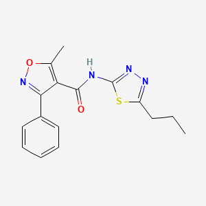 molecular formula C16H16N4O2S B11172634 5-methyl-3-phenyl-N-(5-propyl-1,3,4-thiadiazol-2-yl)-1,2-oxazole-4-carboxamide 