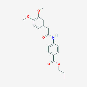 molecular formula C20H23NO5 B11172637 Propyl 4-{[(3,4-dimethoxyphenyl)acetyl]amino}benzoate 