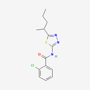 2-chloro-N-[5-(pentan-2-yl)-1,3,4-thiadiazol-2-yl]benzamide