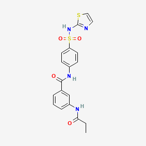 molecular formula C19H18N4O4S2 B11172646 3-(propanoylamino)-N-[4-(1,3-thiazol-2-ylsulfamoyl)phenyl]benzamide 