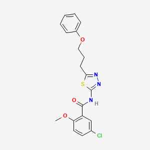 molecular formula C19H18ClN3O3S B11172656 5-chloro-2-methoxy-N-[5-(3-phenoxypropyl)-1,3,4-thiadiazol-2-yl]benzamide 