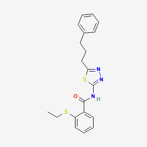 molecular formula C20H21N3OS2 B11172697 2-(ethylsulfanyl)-N-[5-(3-phenylpropyl)-1,3,4-thiadiazol-2-yl]benzamide 