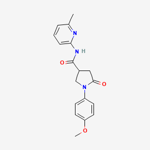 molecular formula C18H19N3O3 B11172722 1-(4-methoxyphenyl)-N-(6-methylpyridin-2-yl)-5-oxopyrrolidine-3-carboxamide 