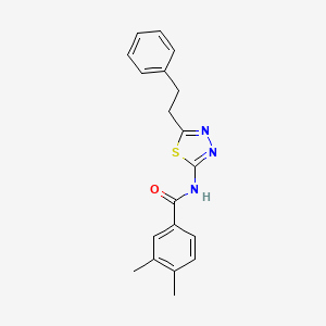 molecular formula C19H19N3OS B11172734 3,4-dimethyl-N-[5-(2-phenylethyl)-1,3,4-thiadiazol-2-yl]benzamide 