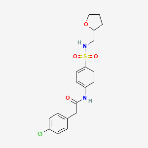 molecular formula C19H21ClN2O4S B11172747 2-(4-chlorophenyl)-N-{4-[(tetrahydrofuran-2-ylmethyl)sulfamoyl]phenyl}acetamide 