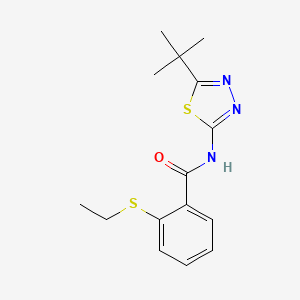 molecular formula C15H19N3OS2 B11172766 N-(5-tert-butyl-1,3,4-thiadiazol-2-yl)-2-(ethylsulfanyl)benzamide 