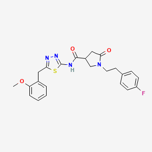 1-[2-(4-fluorophenyl)ethyl]-N-[5-(2-methoxybenzyl)-1,3,4-thiadiazol-2-yl]-5-oxopyrrolidine-3-carboxamide