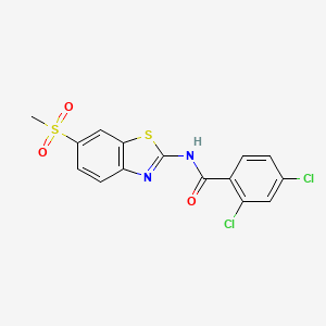 molecular formula C15H10Cl2N2O3S2 B11172866 2,4-dichloro-N-[6-(methylsulfonyl)-1,3-benzothiazol-2-yl]benzamide 