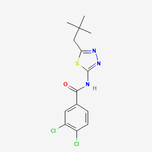 3,4-dichloro-N-[5-(2,2-dimethylpropyl)-1,3,4-thiadiazol-2-yl]benzamide