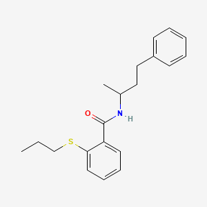 molecular formula C20H25NOS B11172899 N-(4-phenylbutan-2-yl)-2-(propylsulfanyl)benzamide 